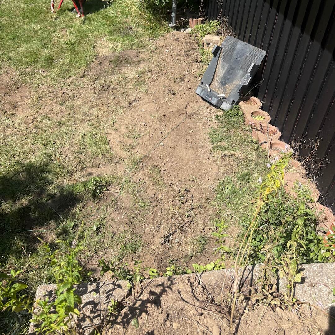 Retableret have efter etablering af regnvandsledning i Veksø